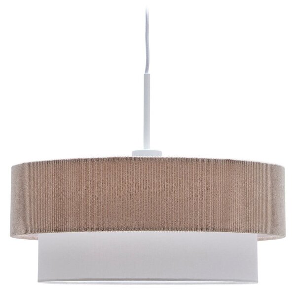 Biało-beżowa lampa wisząca z tekstylnym kloszem ø 40 cm Bianella – Kave Home