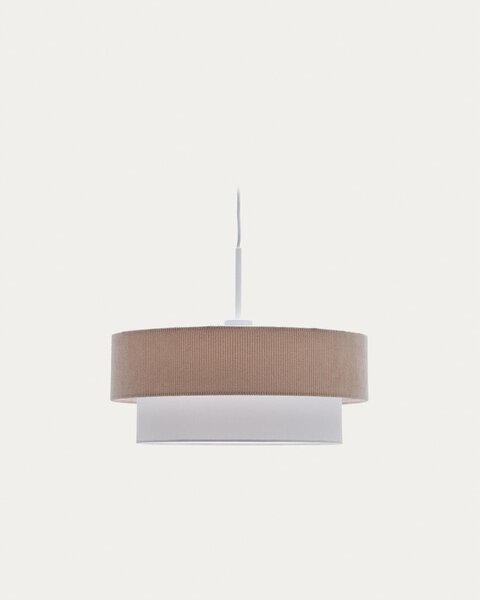 Biało-beżowa lampa wisząca z tekstylnym kloszem ø 40 cm Bianella – Kave Home