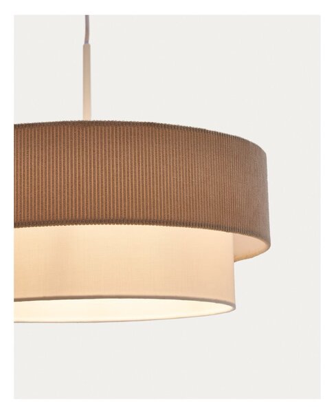 Biało-beżowa lampa wisząca z tekstylnym kloszem ø 40 cm Bianella – Kave Home