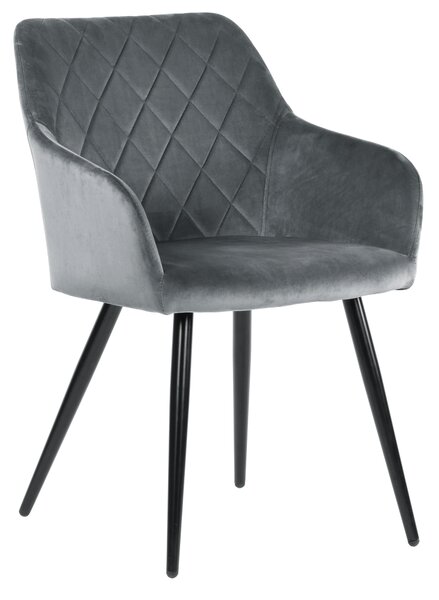 Krzesło tapicerowane MILTON velvet ciemny szary