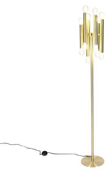 Vintage lampa podłogowa złota 12-punktowa -Tubi Oswietlenie wewnetrzne