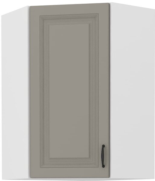 Szafka kuchenna wisząca górna narożna STILO 58x58 GN-90 1 F Gliniasty Szary/Biały