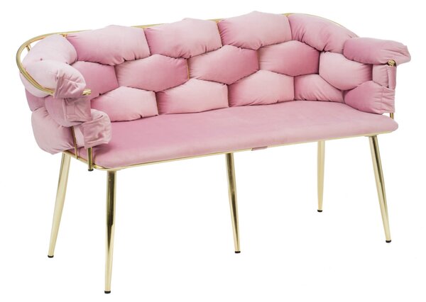 MebleMWM Sofa glamour / różowy welur CHIC