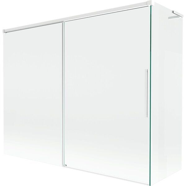 Mexen Rox L parawan nawannowy 2-skrzydłowy rozsuwany 190 + 90 x 150 cm, transparent, biały - 8C9L-190-090-20-00
