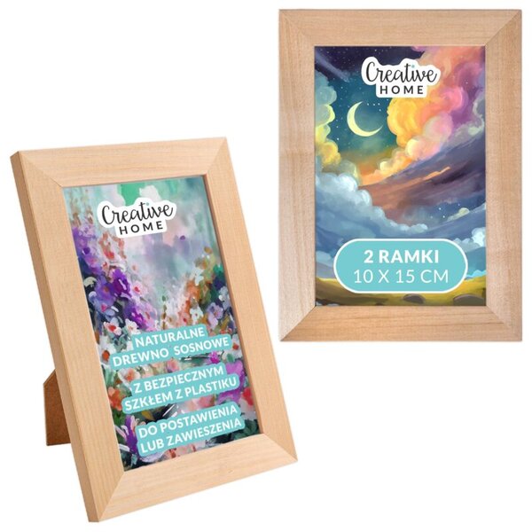 Sosnowa Ramka na Zdjęcia | CREATIVE HOME | 2-pak 10x15cm | Naturalny