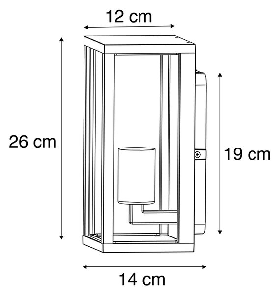 Inteligentny kinkiet czarny 26 cm IP44 z WiFi ST64 - Charlois