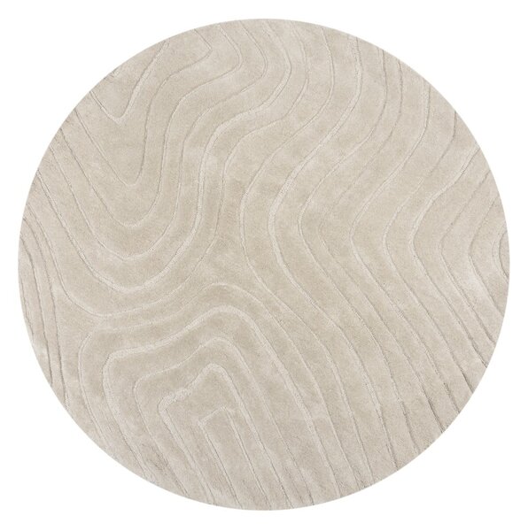 Kremowy wełniany okrągły dywan tkany ręcznie ø 160 cm Mesmerise Natural – Flair Rugs
