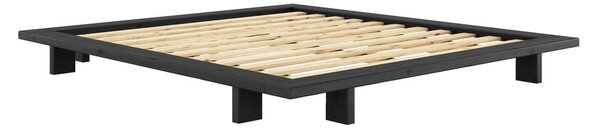 Czarne podwójne łóżko wykonane z drewna sosnowego z siatką 180x200 cm Japan - Karup Design