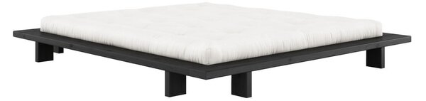 Czarne podwójne łóżko wykonane z drewna sosnowego z siatką 180x200 cm Japan - Karup Design