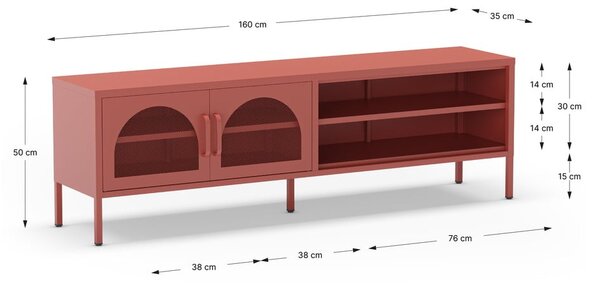 Ceglasta szafka pod TV 160x50 cm Diora – Marckeric