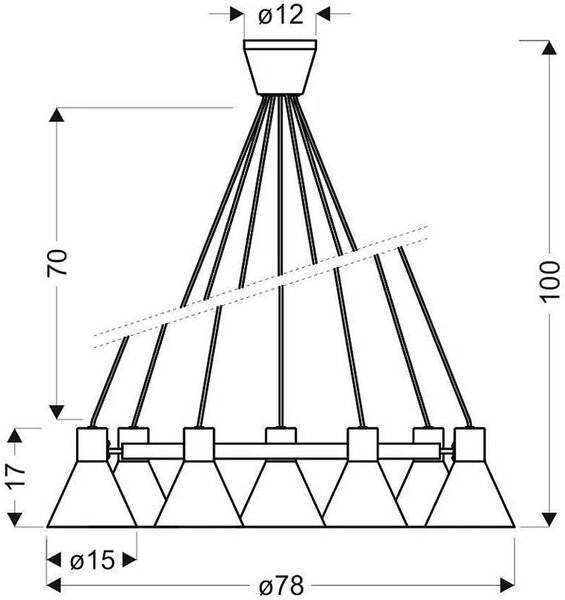 Czarna metalowa lampa wisząca do jadalni - 3X K104 A6-H78