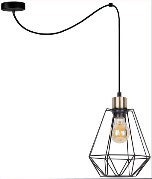 Czarna pojedyncza lampa pająk do salonu - 3X K115 D6-H92