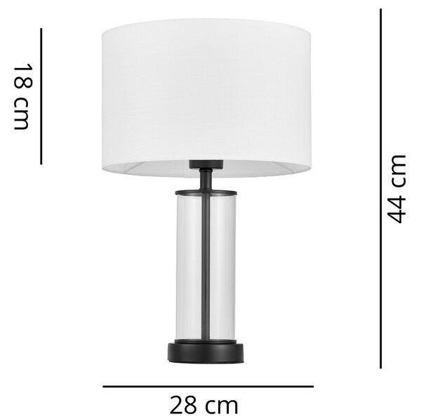 NOWOCZESNA LAMPA NOCNA CZARNA LEONA