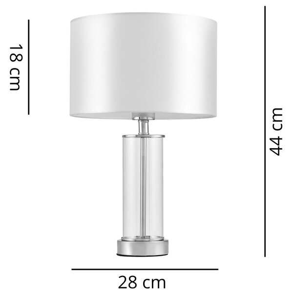 NOWOCZESNA LAMPA NOCNA CHROMOWANA LEONA