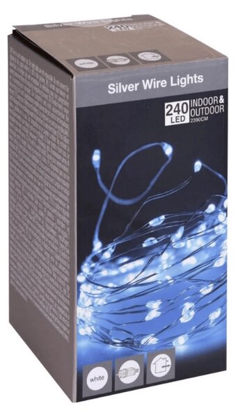 Łańcuch świetlny 240 LED zewnętrzny/wewnętrzny 23,9 m, biały
