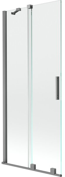 Mexen Velar parawan nawannowy 2-skrzydłowy rozsuwany 85 x 150 cm, transparent, gun metal - 896-085-000-01-95