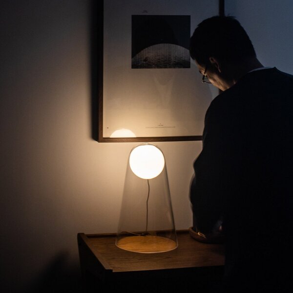 Lampa Stołowa Foscarini, Satellight, ściemnialny, transparentny, salon, szkło, design