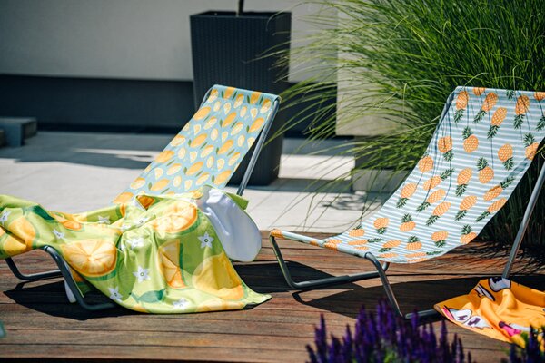 Składany leżak plażowy SAND PINEAPPLE, kolorowy