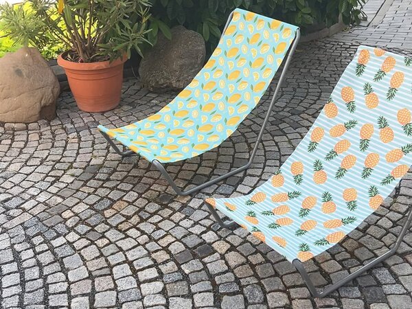 Składany leżak plażowy SAND PINEAPPLE, kolorowy