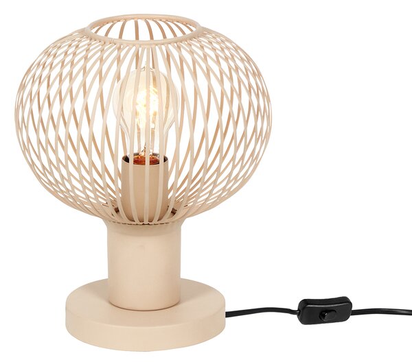 Nowoczesna lampa stołowa z drutu beżowa 23 cm - Gila