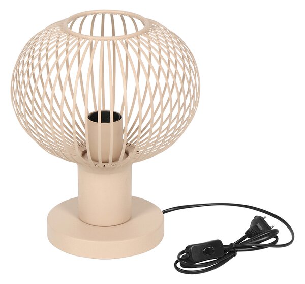 Nowoczesna lampa stołowa z drutu beżowa 23 cm - Gila