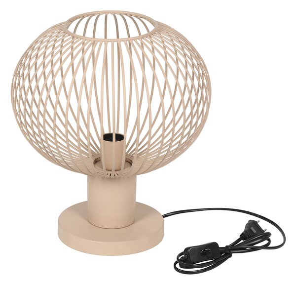 Nowoczesna lampa stołowa z drutu beżowa 33 cm - Gila