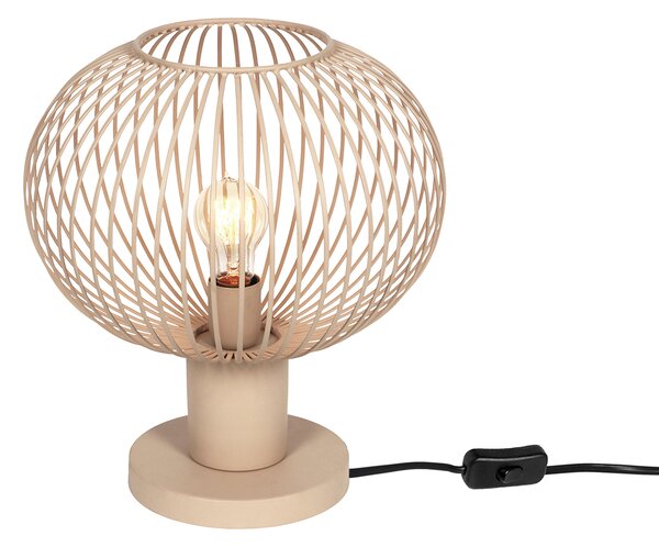 Nowoczesna lampa stołowa z drutu beżowa 33 cm - Gila