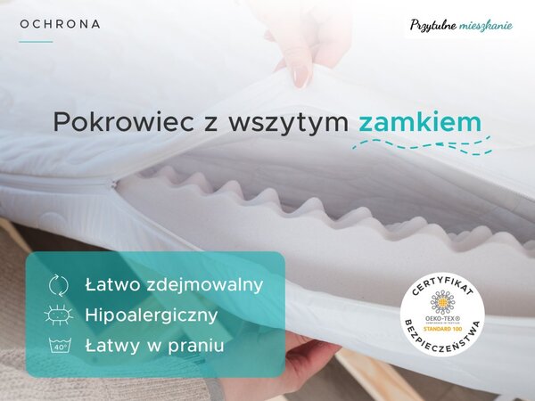 Piankowy materac DELUXE 90 x 200 cm Ochrona materaca: BEZ ochraniacz na materac