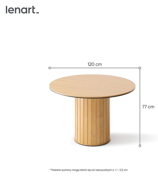 MebleMWM Stół do jadalni okrągły ROTTO RT-09 | 120cm | Dąb vincenza