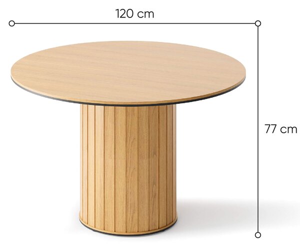 MebleMWM Stół do jadalni okrągły ROTTO RT-09 | 120cm | Dąb vincenza