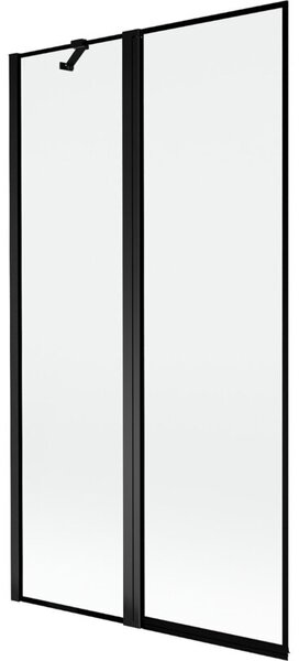 Mexen Mist parawan nawannowy 2-skrzydłowy lewy 100 x 150 cm, czarna ramka, czarny - 8A9-100-011-70-70-L