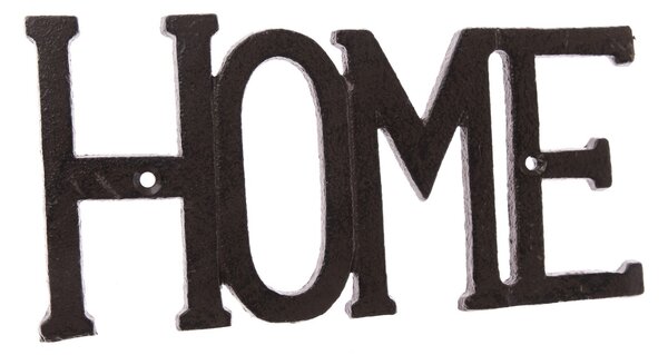 Ozdoba ścienna z litego metalu Home czarna, 9,6 x27 cm