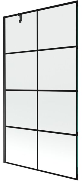 Mexen Next parawan nawannowy 1-skrzydłowy 100 x 150 cm, czarna kratka, czarny - 895-100-000-00-77-70