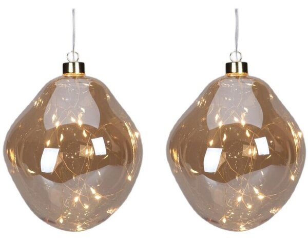 Bombka CHRISTMAS DECORATION Kropla 12 cm Złoty (2 sztuki)