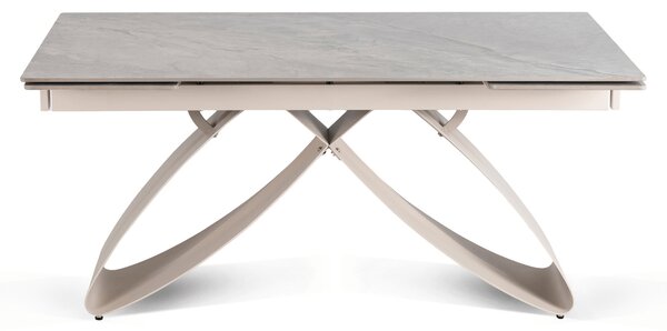 Stół Rozkładany Prostokątny LUIGI 160-240 cm Ceramiczny Szary Marmur/Kaszmir do Jadalni Nowoczesny