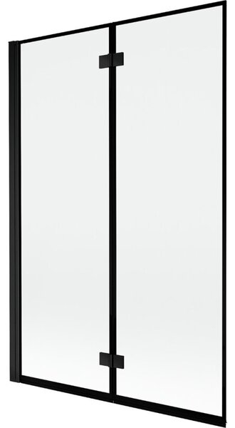 Mexen Mist parawan nawannowy 2-skrzydłowy lewy 120 x 150 cm, czarna ramka, czarny - 8A9-120-002-70-70-L