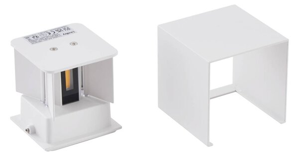 Kinkiet zewnętrzny LED Nivar Lindby, biały / opal, metal, nowoczesny