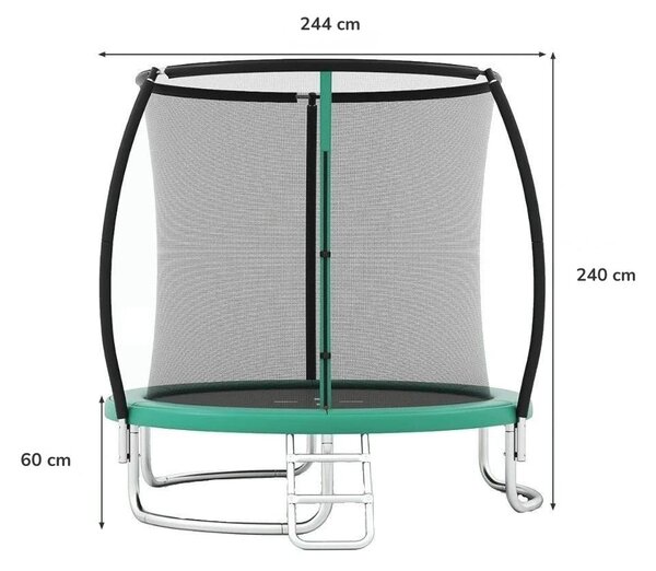 Trampolina ogrodowa 244 cm zielona