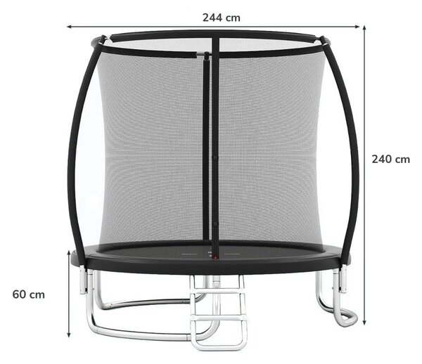 Trampolina ogrodowa 244 cm czarna