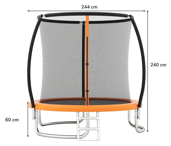 Trampolina ogrodowa 244 cm pomarańczowa