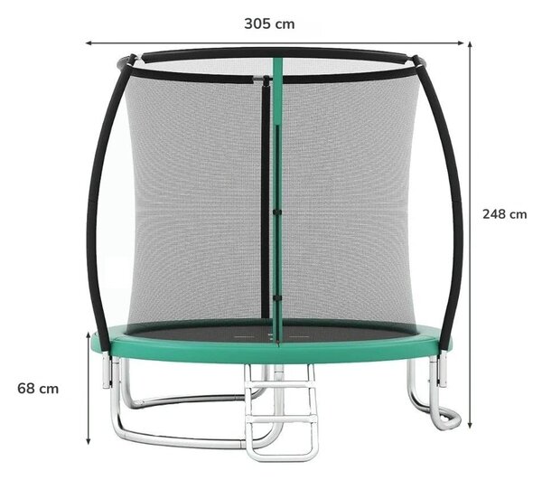 Trampolina ogrodowa 305 cm zielona