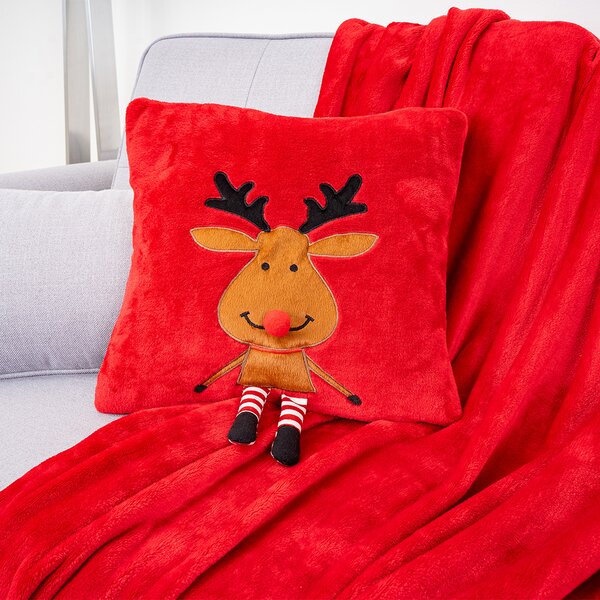 4Home Świąteczna poszewka na poduszkę Happy Reindeer, 40 x 40 cm