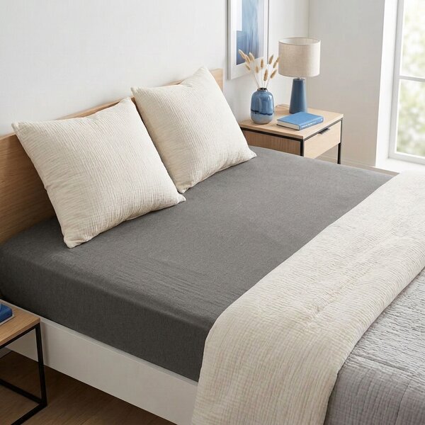 4Home prześcieradło jersey DELUXE antracyt, 90–100 x 200 cm, 90–100 x 200 cm