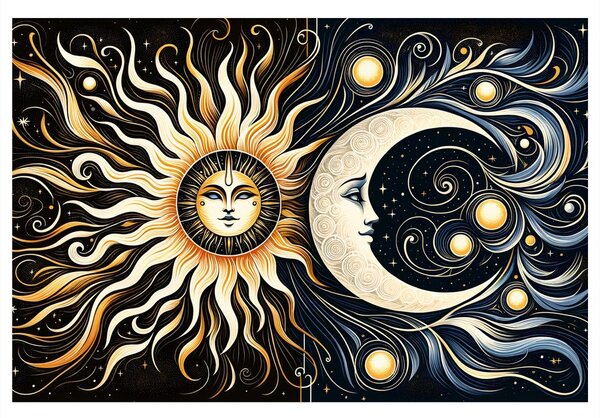 Obraz słońce i luna