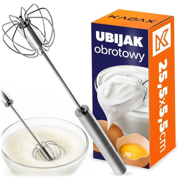 Ubijaczka obrotowa do piany Agra 25.5 cm, srebrna