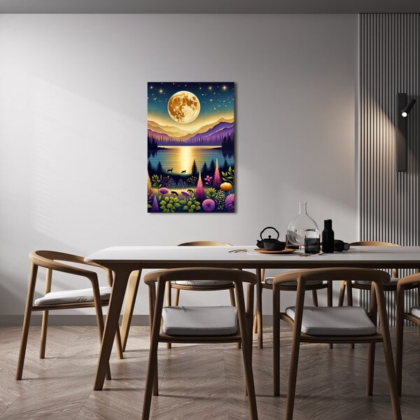 Obraz magiczny nocny krajobraz z księżycem