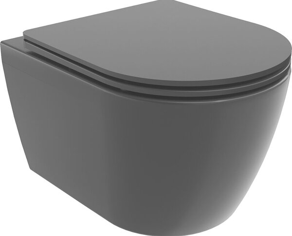 Mexen Carmen miska wc Rimless Tornado z deską wolnoopadającą slim, duroplast, czarna mat - 30881085T