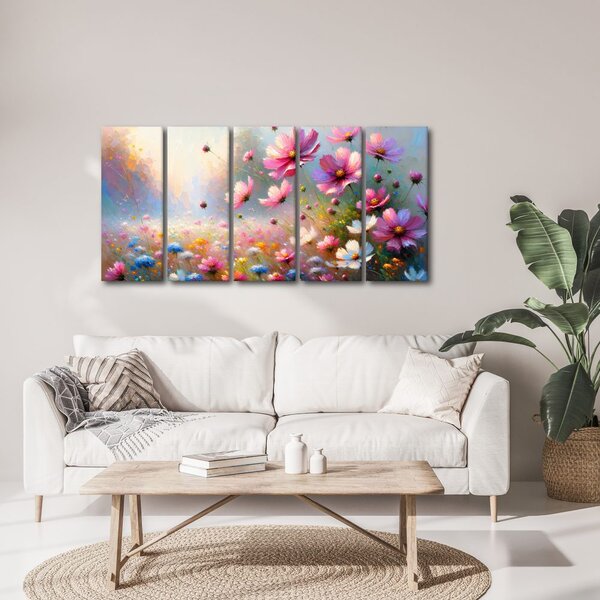 5-częściowy obraz rozkwitająca łąka