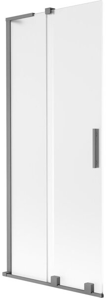 Mexen Velar L parawan nawannowy 2-skrzydłowy rozsuwany 80 x 150 cm, szron, gun metal - 896-080-003-31-95