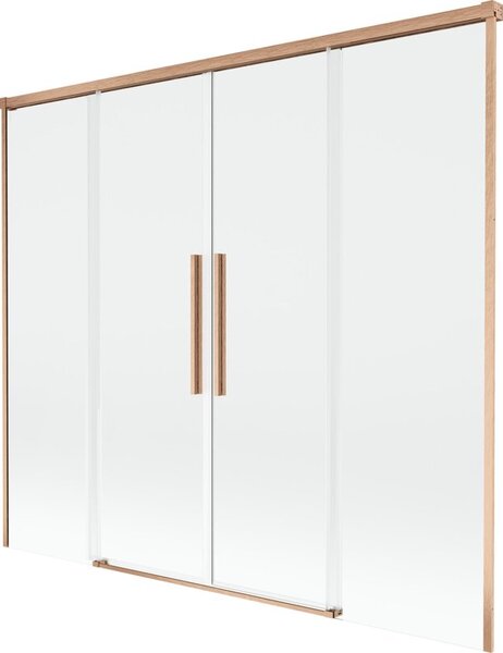 Mexen Rox parawan nawannowy 2-skrzydłowy rozsuwany 180 x 150 cm, transparent, miedź szczotkowana - 8C9-180-002-65-00